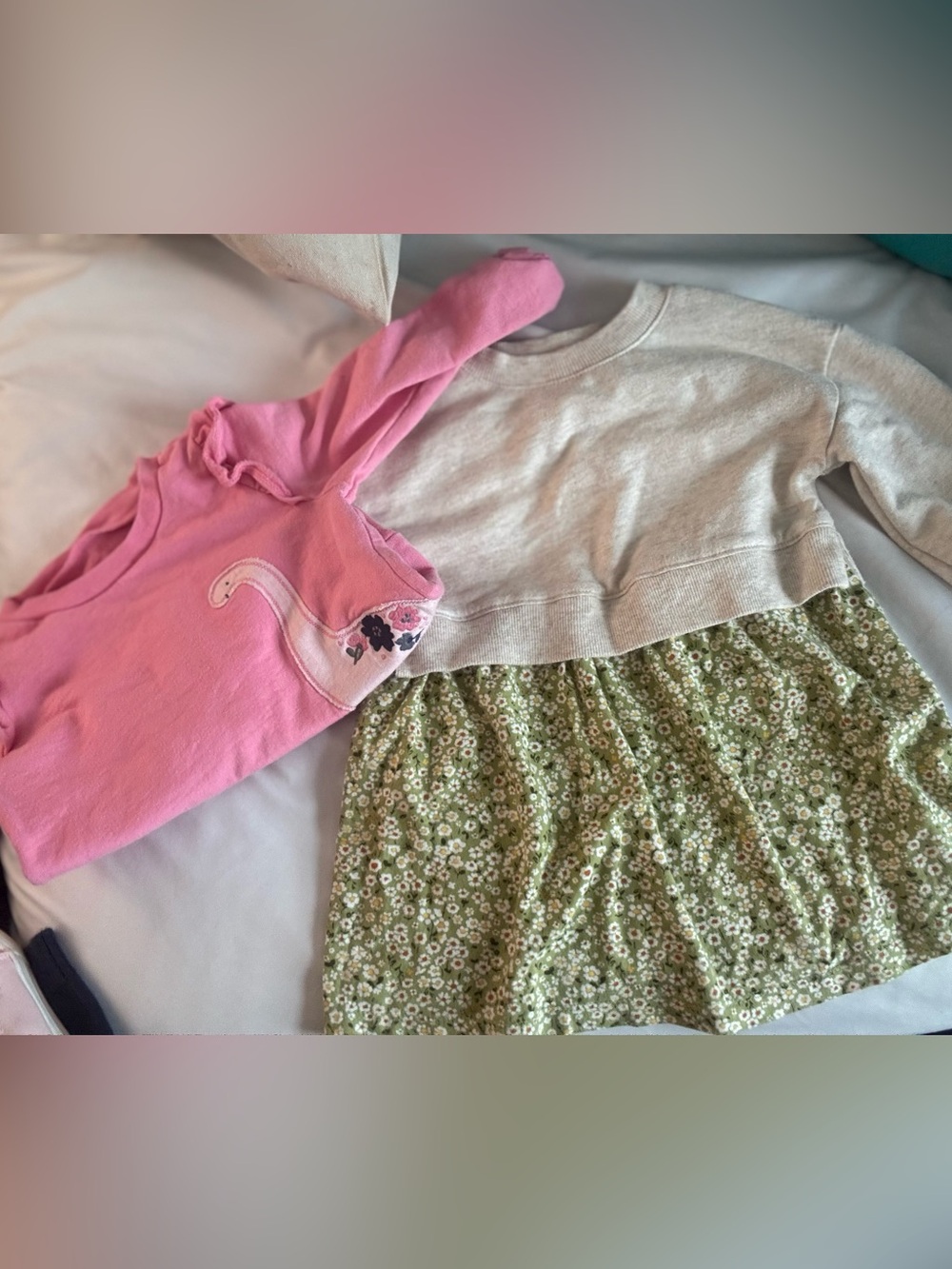 18MO Dino sweater & 18MO dress (dress up
Or down) 
PLEASEBUNDLE2SAVE